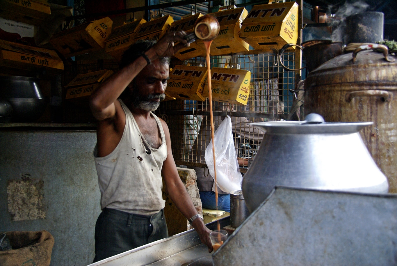 Débit de thé à Tiruvannamalai Lors de mes voyages en Inde