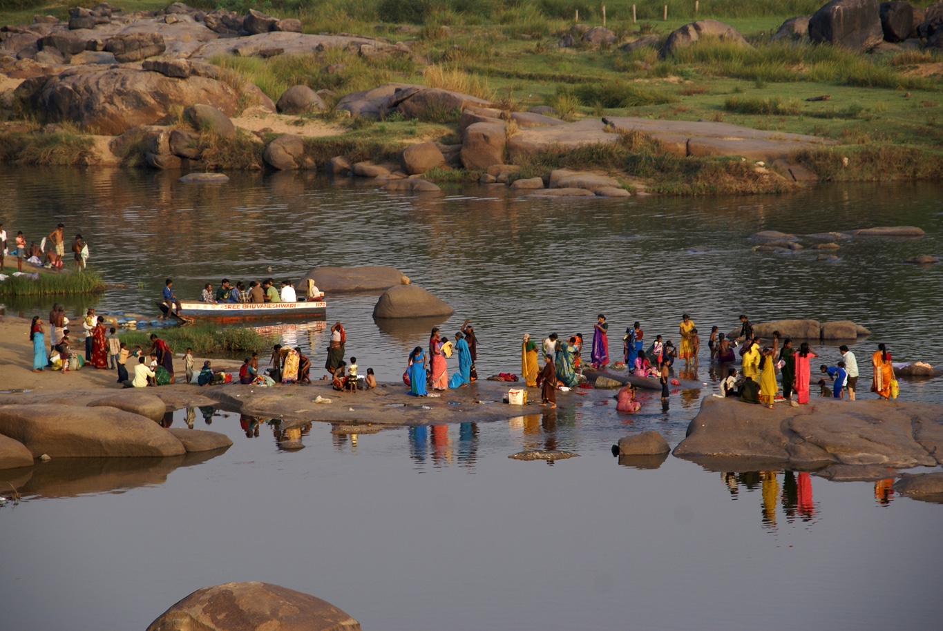 La rivière Tungabhadra à Hampi - Lors de mes voyages en Inde