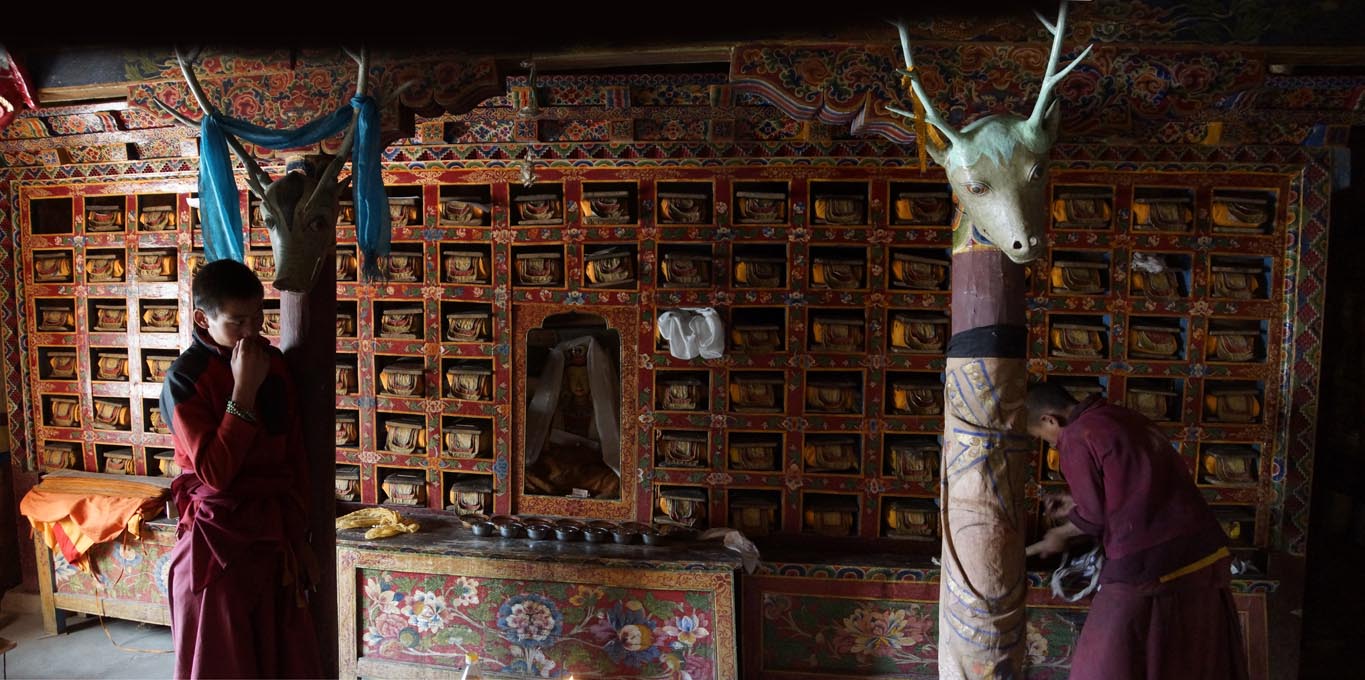 Bibliothèque au monastère de Tongde Ladakh