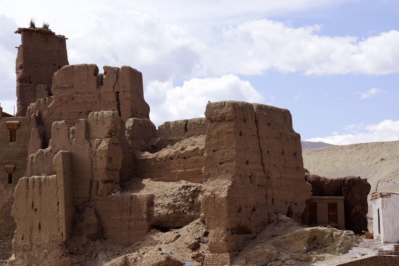 Détail des ruines de l'ancienne forteresse de Basgo Ladakh