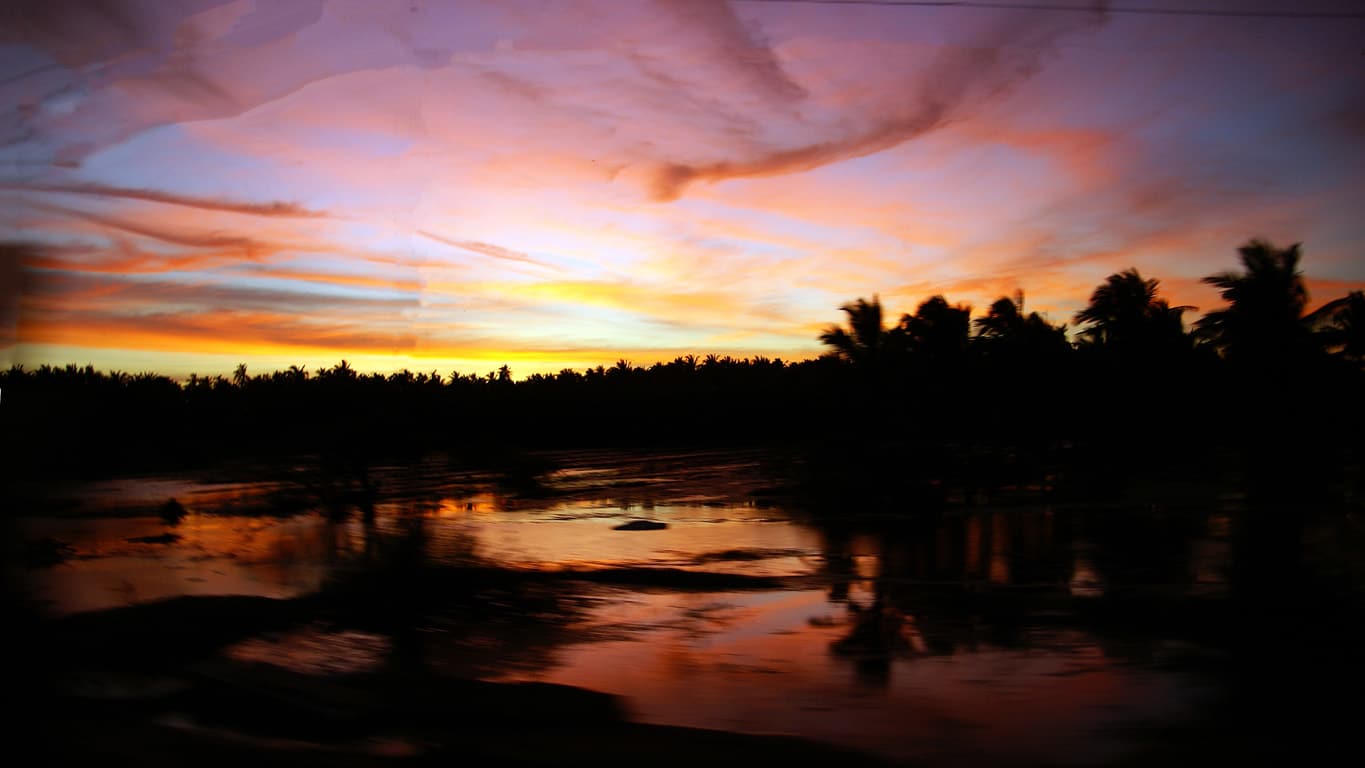 somptueux coucher de soleil à Rameshwaram Tamil Nadu
